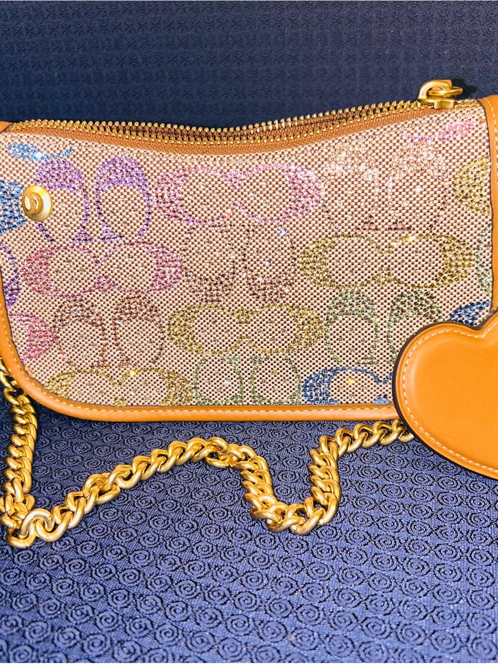 Coach Signature Rainbow Crystal swinger bag 20